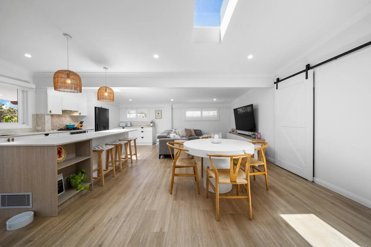 Finished Bensville open-plan kitchen and dining area