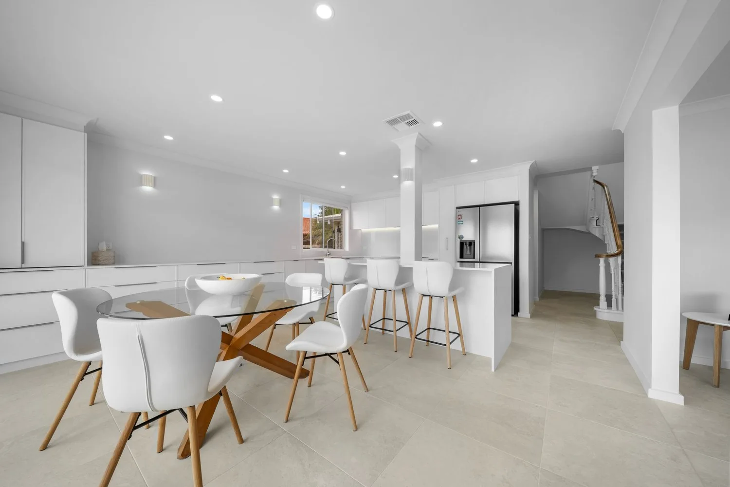 A completed Garland kitchen and living area